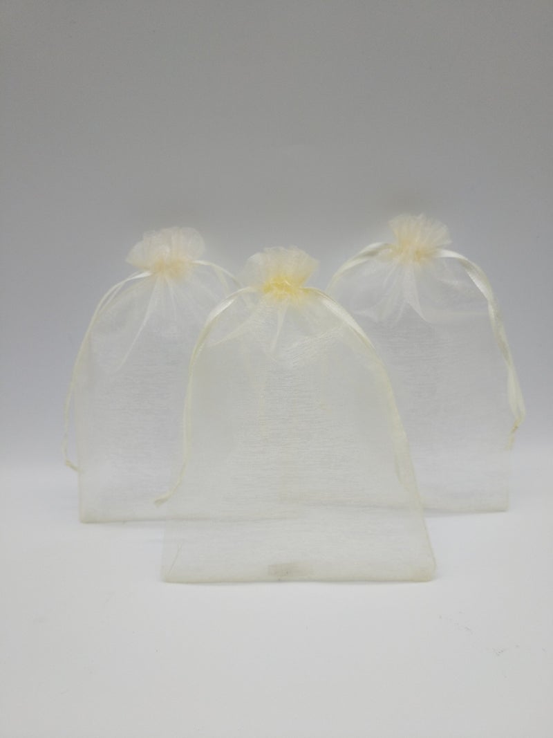 Ankirol 100pcs Sheer Organza Favor Bags 5x7'' For Wedding Gift Bags Samples Display Drawstring Pouches (Champagne) - Image 2